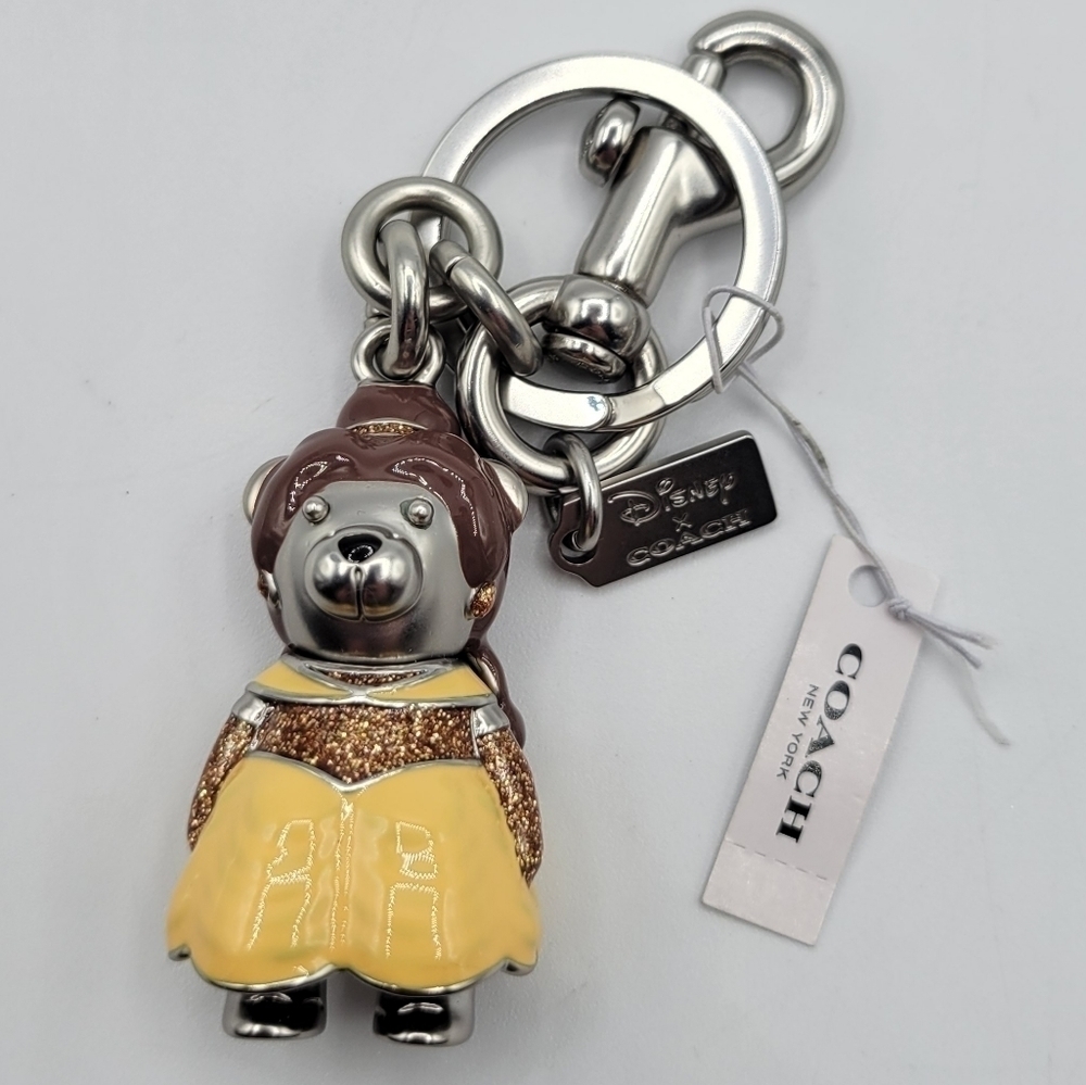 Coach Disney Belle Bear Keychain bag charm - Picture 2 of 6